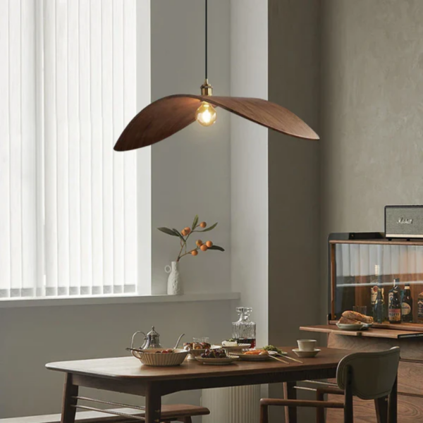 Modern Curved Wood Pendant Light