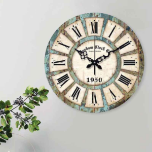 Archaic Wall Clock Grey Wood