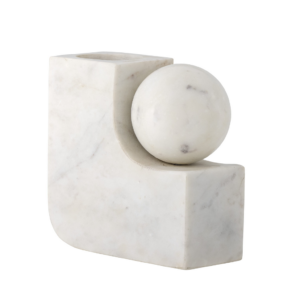 Abbelin Candle Holder in White Marble